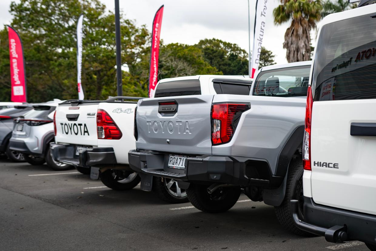 Toyota vehicles at a dealership