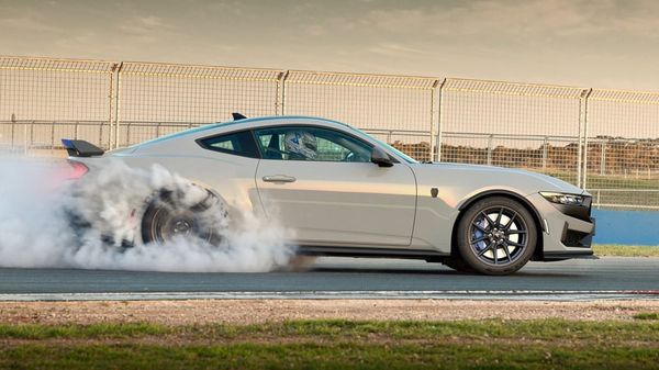 Australian-built Ford Mustang performing a burnout