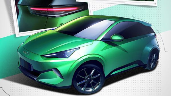 Green BYD Atto 1 design illustration