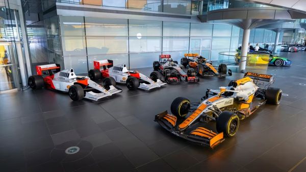 McLaren Formula 1 cars displayed in the heritage collection